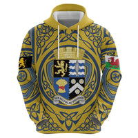 Personalized Cardiganshire Wales Zip Hoodie Ceredigion Coat of Arms Celtic Design - Wonder Print Shop