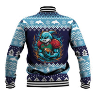 Cardiganshire Wales Christmas Baseball Jacket Cardigan Bay Dolphin Rugby Design - Wonder Print Shop