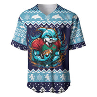 Cardiganshire Wales Christmas Baseball Jersey Cardigan Bay Dolphin Rugby Design - Wonder Print Shop