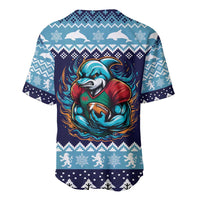 Cardiganshire Wales Christmas Baseball Jersey Cardigan Bay Dolphin Rugby Design - Wonder Print Shop