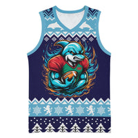 Cardiganshire Wales Christmas Basketball Jersey Cardigan Bay Dolphin Rugby Design - Wonder Print Shop