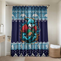 Cardiganshire Wales Christmas Bathroom Set Cardigan Bay Dolphin Rugby Design - Wonder Print Shop