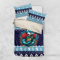 Cardiganshire Wales Christmas Bedding Set Cardigan Bay Dolphin Rugby Design - Wonder Print Shop