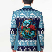 Cardiganshire Wales Christmas Blazer Cardigan Bay Dolphin Rugby Design - Wonder Print Shop