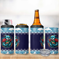 Cardiganshire Wales Christmas 4 in 1 Can Cooler Tumbler Cardigan Bay Dolphin Rugby Design - Wonder Print Shop