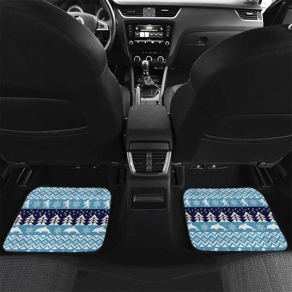 Cardiganshire Wales Christmas Car Mats Cardigan Bay Dolphin Rugby Design - Wonder Print Shop