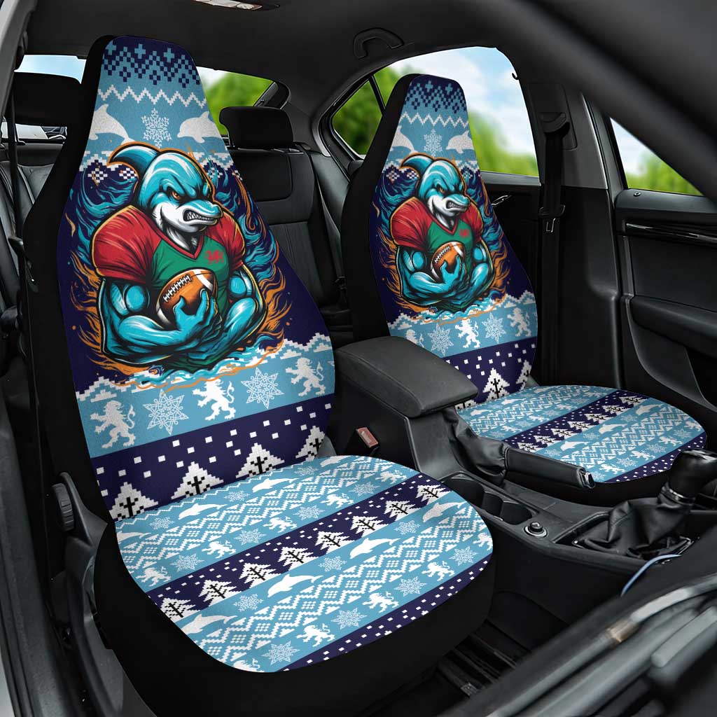 Cardiganshire Wales Christmas Car Seat Cover Cardigan Bay Dolphin Rugby Design - Wonder Print Shop