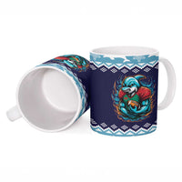 Cardiganshire Wales Christmas Ceramic Mug Cardigan Bay Dolphin Rugby Design - Wonder Print Shop