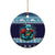 Cardiganshire Wales Christmas Ceramic Ornament Cardigan Bay Dolphin Rugby Design - Wonder Print Shop