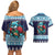 Cardiganshire Wales Christmas Couples Matching Off Shoulder Short Dress and Hawaiian Shirt Cardigan Bay Dolphin Rugby Design - Wonder Print Shop