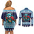 Cardiganshire Wales Christmas Couples Matching Off Shoulder Short Dress and Long Sleeve Button Shirt Cardigan Bay Dolphin Rugby Design - Wonder Print Shop