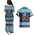 Cardiganshire Wales Christmas Couples Matching Puletasi and Hawaiian Shirt Cardigan Bay Dolphin Rugby Design - Wonder Print Shop