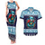 Cardiganshire Wales Christmas Couples Matching Tank Maxi Dress and Hawaiian Shirt Cardigan Bay Dolphin Rugby Design - Wonder Print Shop