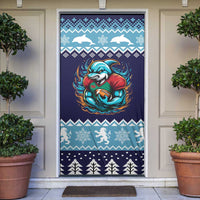 Cardiganshire Wales Christmas Door Cover Cardigan Bay Dolphin Rugby Design - Wonder Print Shop