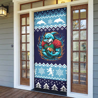 Cardiganshire Wales Christmas Door Cover Cardigan Bay Dolphin Rugby Design - Wonder Print Shop