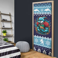 Cardiganshire Wales Christmas Door Cover Cardigan Bay Dolphin Rugby Design - Wonder Print Shop