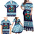 Cardiganshire Wales Christmas Family Matching Off Shoulder Maxi Dress and Hawaiian Shirt Cardigan Bay Dolphin Rugby Design - Wonder Print Shop