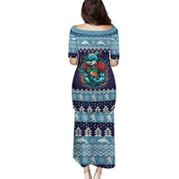 Cardiganshire Wales Christmas Family Matching Puletasi and Hawaiian Shirt Cardigan Bay Dolphin Rugby Design - Wonder Print Shop