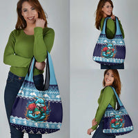 Cardiganshire Wales Christmas Grocery Bag Cardigan Bay Dolphin Rugby Design - Wonder Print Shop