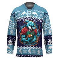 Cardiganshire Wales Christmas Hockey Jersey Cardigan Bay Dolphin Rugby Design - Wonder Print Shop