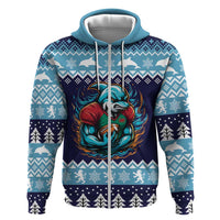 Cardiganshire Wales Christmas Hoodie Cardigan Bay Dolphin Rugby Design - Wonder Print Shop
