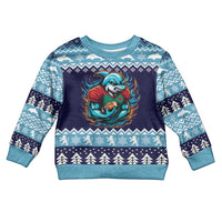Cardiganshire Wales Christmas Kid Ugly Christmas Sweater Cardigan Bay Dolphin Rugby Design - Wonder Print Shop
