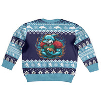 Cardiganshire Wales Christmas Kid Ugly Christmas Sweater Cardigan Bay Dolphin Rugby Design - Wonder Print Shop