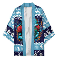 Cardiganshire Wales Christmas Kimono Cardigan Bay Dolphin Rugby Design - Wonder Print Shop
