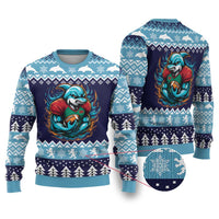 Cardiganshire Wales Christmas Ugly Christmas Sweater Cardigan Bay Dolphin Rugby Design - Wonder Print Shop