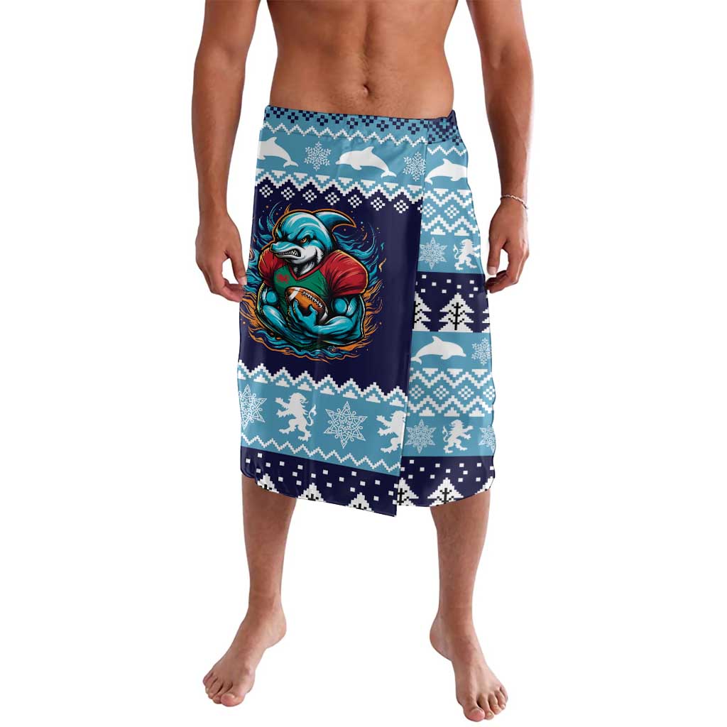 Cardiganshire Wales Christmas Lavalava Cardigan Bay Dolphin Rugby Design - Wonder Print Shop