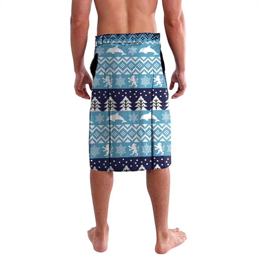 Cardiganshire Wales Christmas Lavalava Cardigan Bay Dolphin Rugby Design - Wonder Print Shop