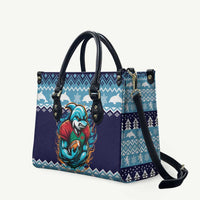Cardiganshire Wales Christmas Leather Bag Cardigan Bay Dolphin Rugby Design - Wonder Print Shop