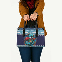 Cardiganshire Wales Christmas Leather Bag Cardigan Bay Dolphin Rugby Design - Wonder Print Shop