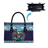 Cardiganshire Wales Christmas Leather Bag Cardigan Bay Dolphin Rugby Design - Wonder Print Shop
