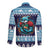 Cardiganshire Wales Christmas Long Sleeve Button Shirt Cardigan Bay Dolphin Rugby Design - Wonder Print Shop
