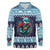 Cardiganshire Wales Christmas Long Sleeve Polo Shirt Cardigan Bay Dolphin Rugby Design - Wonder Print Shop