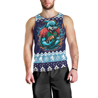 Cardiganshire Wales Christmas Men Tank Top Cardigan Bay Dolphin Rugby Design - Wonder Print Shop