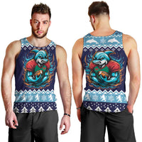 Cardiganshire Wales Christmas Men Tank Top Cardigan Bay Dolphin Rugby Design - Wonder Print Shop