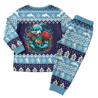 Cardiganshire Wales Christmas Pajama Set Cardigan Bay Dolphin Rugby Design - Wonder Print Shop