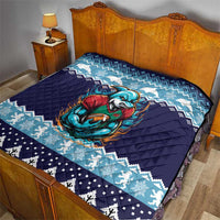 Cardiganshire Wales Christmas Quilt Cardigan Bay Dolphin Rugby Design - Wonder Print Shop