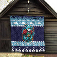 Cardiganshire Wales Christmas Quilt Cardigan Bay Dolphin Rugby Design - Wonder Print Shop