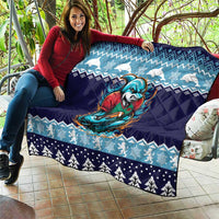 Cardiganshire Wales Christmas Quilt Cardigan Bay Dolphin Rugby Design - Wonder Print Shop