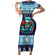 Cardiganshire Wales Christmas Short Sleeve Bodycon Dress Cardigan Bay Dolphin Rugby Design - Wonder Print Shop