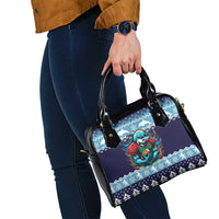 Cardiganshire Wales Christmas Shoulder Handbag Cardigan Bay Dolphin Rugby Design - Wonder Print Shop