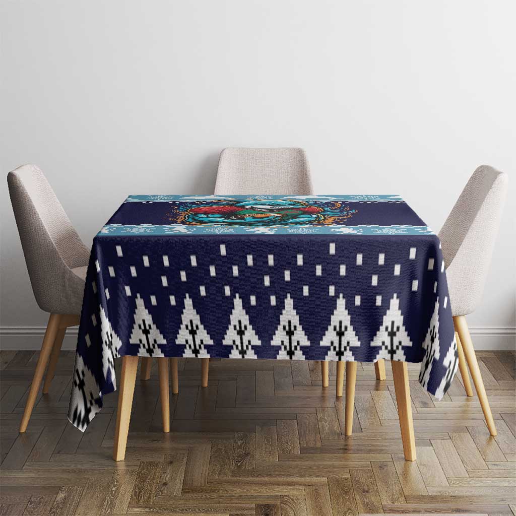 Cardiganshire Wales Christmas Tablecloth Cardigan Bay Dolphin Rugby Design - Wonder Print Shop