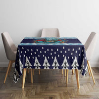 Cardiganshire Wales Christmas Tablecloth Cardigan Bay Dolphin Rugby Design - Wonder Print Shop