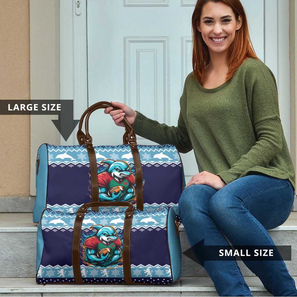 Cardiganshire Wales Christmas Travel Bag Cardigan Bay Dolphin Rugby Design - Wonder Print Shop