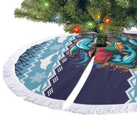 Cardiganshire Wales Christmas Tree Skirt Cardigan Bay Dolphin Rugby Design - Wonder Print Shop