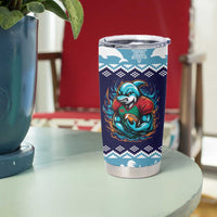 Cardiganshire Wales Christmas Tumbler Cup Cardigan Bay Dolphin Rugby Design - Wonder Print Shop