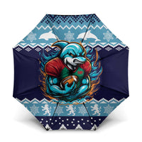 Cardiganshire Wales Christmas Umbrella Cardigan Bay Dolphin Rugby Design - Wonder Print Shop